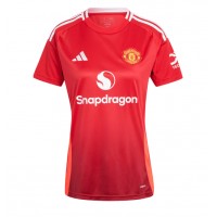 Camisa de Futebol Manchester United Alejandro Garnacho #17 Equipamento Principal Mulheres 2024-25 Manga Curta